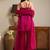 libas pink solid tissue palazzo suit set