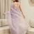 Lavender embellished embroidered net heavy work saree