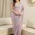 Lavender embellished embroidered net heavy work saree