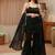 libas black solid tissue palazzo suit set