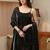 libas black solid tissue palazzo suit set
