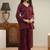 libas maroon solid tissue palazzo suit set