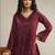 libas maroon solid tissue palazzo suit set