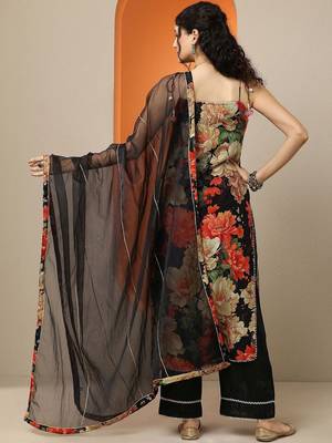 women floral printed regular kurta with palazzos & with dupatta 6
