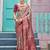 Pink ethnic motifs woven design zari detail kanjeevaram saree