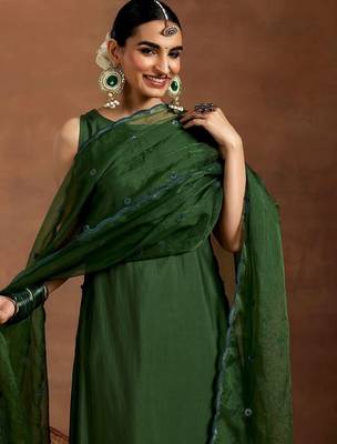 straight kurta with palazzos & dupatta 2