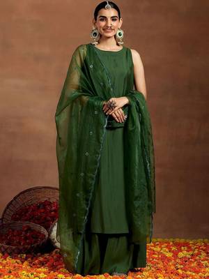 straight kurta with palazzos & dupatta 5