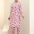 women floral printed regular thread work kurta with trousers