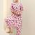 women floral printed regular thread work kurta with trousers
