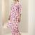 women floral printed regular thread work kurta with trousers