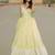 womens yellow self design cotton anarkali kurta with trousers
