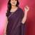Purple embellished beads and stones border saree