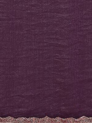 Purple embellished beads and stones border saree 4