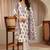 off white paisley printed cotton blend straight suit set
