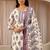 off white paisley printed cotton blend straight suit set