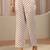 off white paisley printed cotton blend straight suit set