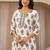 off white paisley printed cotton blend straight suit set