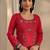red floral embroidered straight suit set with dupatta