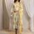 off white floral printed chanderi silk straight suit set with dupatta