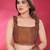 Copper embellished saree with blouse piece