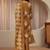 mustard floral printed cotton blend straight suit set