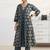 libas blue floral printed a-line suit set with dupatta
