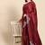 Maroon floral embroidered  saree