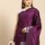 Burgundy embellished embroidered satin saree