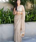 Multicolor embellished sequinned net saree