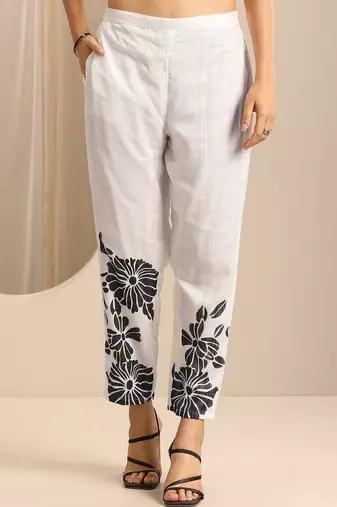 women floral printed regular kurta with trousers & with dupatta