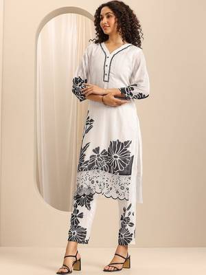 women floral printed regular kurta with trousers & with dupatta 6