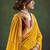 Yellow geometric printed embellished sequinned party wear saree