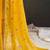 Yellow geometric printed embellished sequinned party wear saree