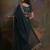 Teal teal & gold-toned embellished embroidered  georgette saree