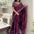 Burgundy embellished sequinned organza leheriya saree