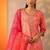 women leheriya printed regular mirror work kurta with palazzos & with dupatta