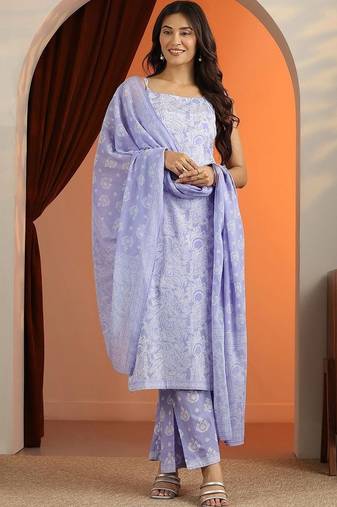 women paisley printed regular kurta with palazzos & with dupatta