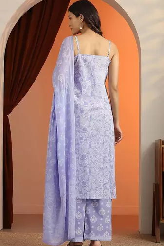 women paisley printed regular kurta with palazzos & with dupatta
