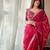 Maroon sequinned embroidered organza saree