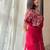 Maroon sequinned embroidered organza saree
