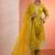floral embroidered round neck sequinned straight kurta with trousers & dupatta