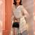women woven design embroidered kurta with trousers & dupatta