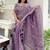 Lavender organza leheriya thread and sequence work saree