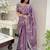 Lavender organza leheriya thread and sequence work saree