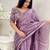 Lavender organza leheriya thread and sequence work saree