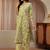 green paisley printed cotton straight suit set