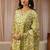 green paisley printed cotton straight suit set