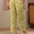 green paisley printed cotton straight suit set