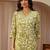 green paisley printed cotton straight suit set