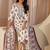 off white paisley printed cotton blend straight suit set